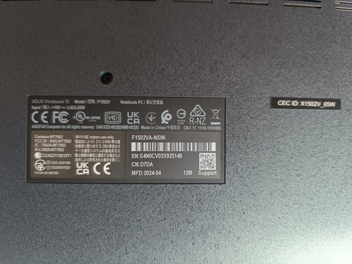 Laptop Asus Vivobook 15.6'' F1502 Intel Core I9-13900h Azul (Usado)