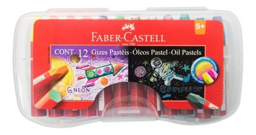 12 Oleo Pasteles Neón Y Metálico Faber Castell