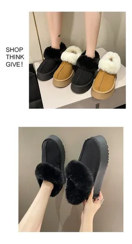 Botas Nieve Cortas Felpa Mujer Zapatos Plataforma Invierno
