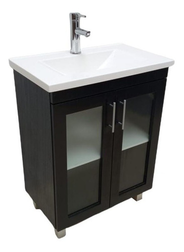 Imagen 10 de 10 de Vanitory 62cm Color Wengue Con 2 Puertas