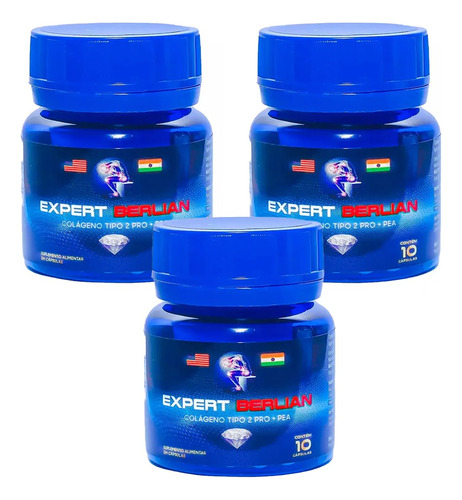 3 Colágeno Tipo 2 Pro + Pea Expert Berlian Importado Eua