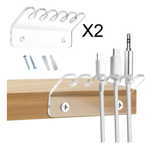 2x Clips Para Cables Organizador De Cables Práctico Claro