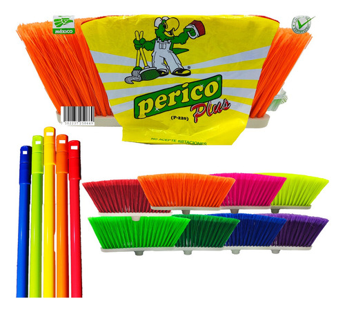 3 Escoba Vinilo Cepillo Grande Plus P220 Perico C Baston M