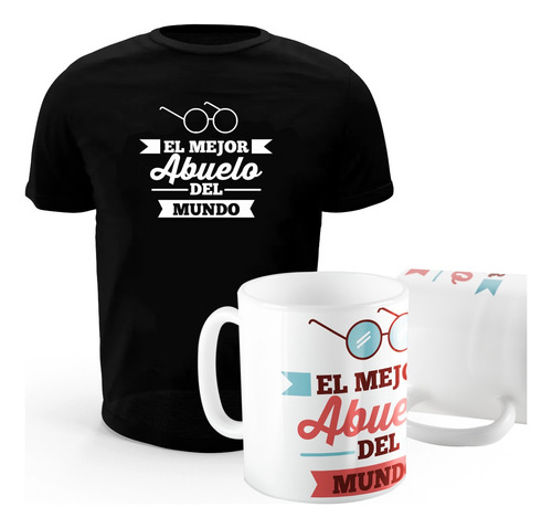 Playera Y Taza Personalizada Para El Mejor Abuelo Del Mundo