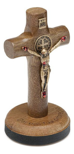 Pedestal Crucifixo Para Painel De Carro São Bento Madeira