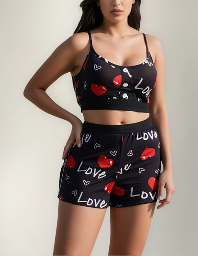 Conjunto De Pijama Verano Mujer Short Y Top De Tirantes