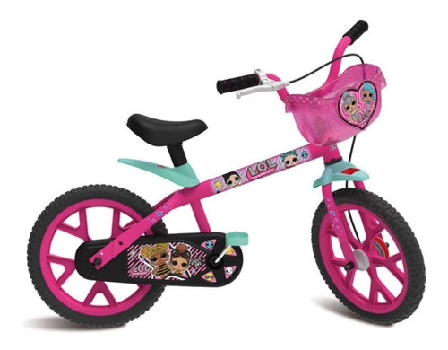 Bicicleta Infantil Aro 14 Bandeirante Lol Cor Rosa