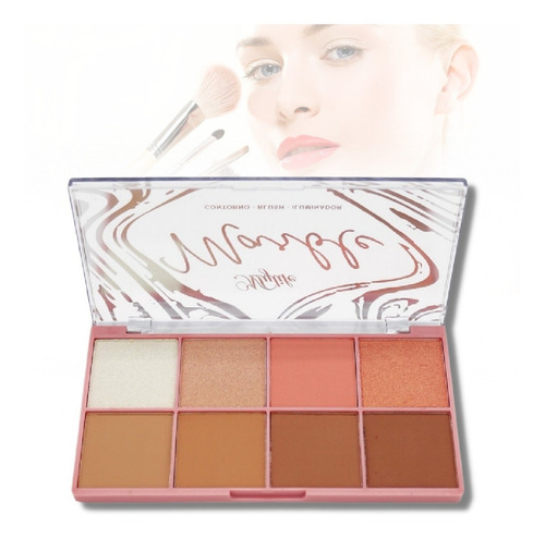 Paleta De Contorno, Blush E Iluminador Marble - Mylife