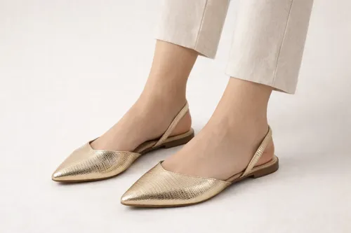 Sapatilha Feminina Slingback Bico Fino Confortável 2 Em 1