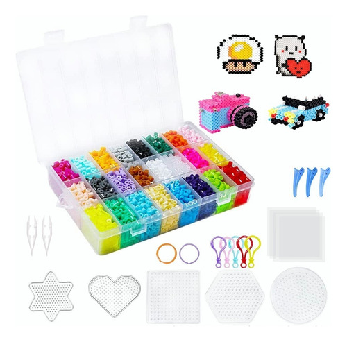 Juguete Kit Cuentas Niños Diy 24 Colores 4800 Beads