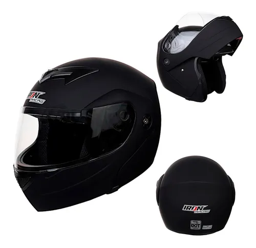 Casco Abatible Para Moto Racing Ir108 Mate Ns