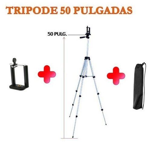 Tripode Para Camara O Celular  De Aluminio 50 PuLG. + Base C