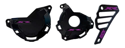 Cubre Piñon Negro +tapas De Motor Negro Xr Magenta Tornado