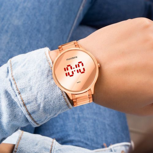 Relógio Feminino Mondaine Rose Digital Led 32060lpmvre2