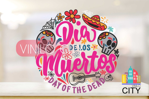 Vinil Decorativo Reutilizable Para Ventanas Dia De Muertos 