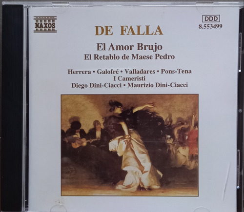 Cd De Falla El Amor Brujo & El Retablo De Maese Pedro (Usado)