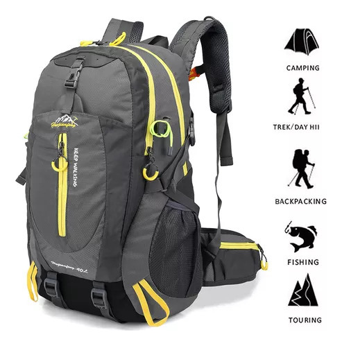 Mochila De Viaje Hombre 40 Litros Impermeable Reforzada