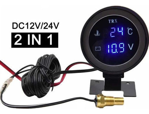 Marcador De Temperatura + Voltímetro Digital Para Vehículos