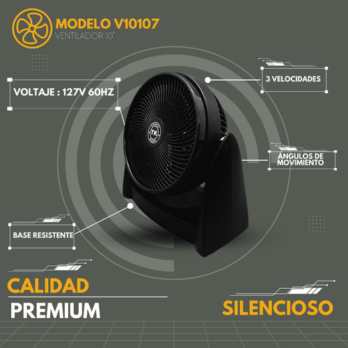 Ventilador De Escritorio 10 Pulgadas 3 Velocidades
