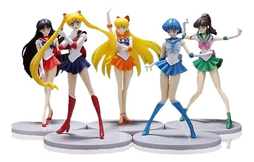 5 Figuras De Acción De Sailor Moon, Modelo De Muñecas De Ani