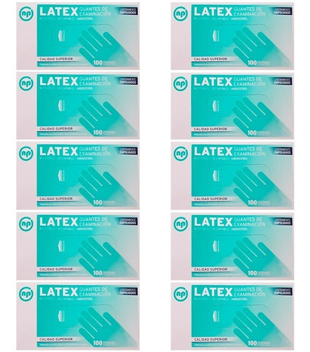 Imagen 1 de 1 de 10 Guantes De Latex Descartable Examinación X 100 Unidades