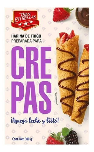 Harina Para Preparar Crepas Tres Estrellas 300 G