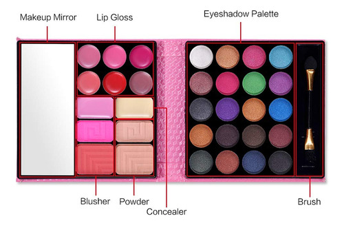 Kit De Maquillaje Qibest 20 Sombras De Ojos, 6 Brillos De La