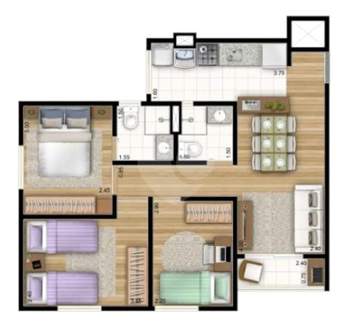 Imagem 9 de 18 de Apartamento Com 3 Quartos E 2 Banheiros À Venda, 57 M² Por R$ 350.000 - Reo633913