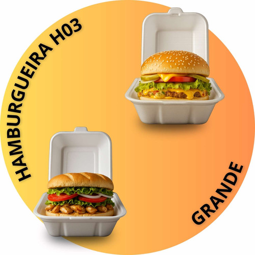 Hamburgueira De Isopor H03 Embalagem Grande Com 400 Unidades