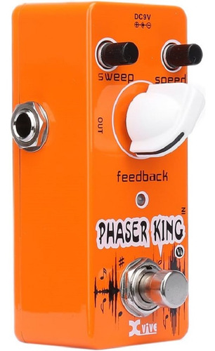 Pedal De Efecto Xvive V6 Phaser Para Guitarra Micro Metálico Color Naranja