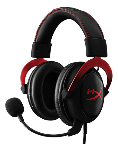 Audífonos gamer inalámbricos HyperX Cloud II KHX-HSCP rojo con luz  rojo LED