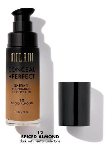 Milani Base De Maquillaje Conceal + Perfect 2-in-1 Tono 12 Spiced Almond