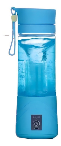 Mini Liquidificador Portátil Usb Recarregável Copo 380 Ml Cor Azul