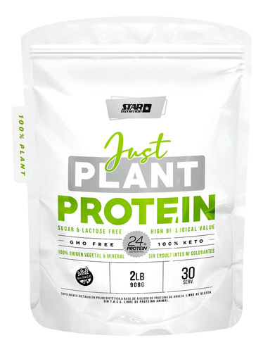 Proteína Vegana Just Plant 2lb 100% Aislado De Prot. Arvejas