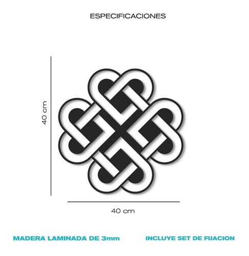 Imagen 8 de 8 de Cuadro En Madera Calada Mandala Celta Nórdico Trebol Xl