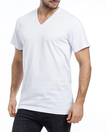 Camiseta Hombre Algodón Escote V Eyelit 165 