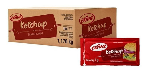 Ketchup Em Sachê Tradicional Caixa Com 168un Ekma
