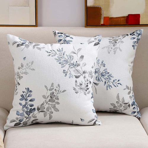 Leaf Branch Jacquard Throw Pillow Covers 18x18 Pulgadas...