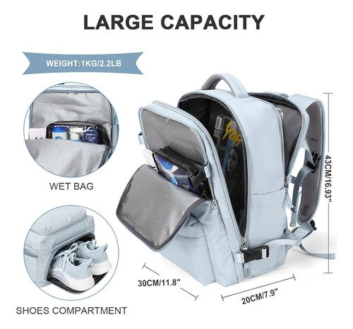 Mochila Viaje Impermeable Antirrobo Con Puerto Usb Notebook