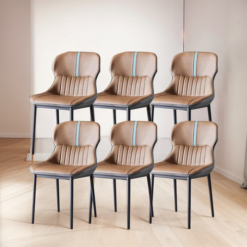 Yxcuidp Pu Leather Dining Chairs Set Of 6 Ergonomics Seat