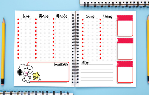 Agenda Directivos 2025-2026 Snoppy Mod. 1 Medio Oficio Beige Directivo Snoopy Mod. 1 2026