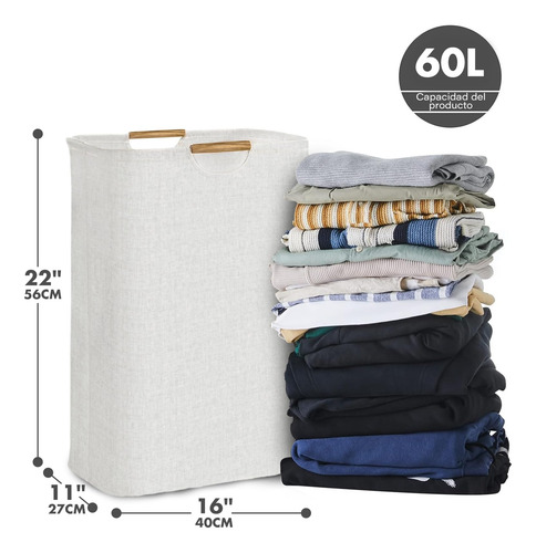 Cesto Ropa Sucia Plegable 60l Canastos Organizador Ropa