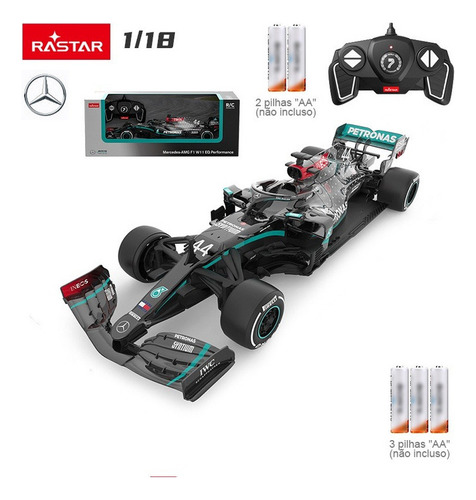 Controle Remoto Rc 1/18 F1 Mercedes-amg W11 #44 Hamilton F