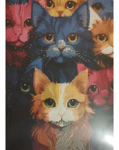 Set Kit Pintura Diamante 5d Cuadro 40x50cm Strass Diseños Gatos