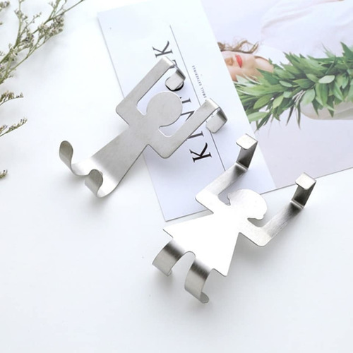 Ganchos, Soporte, Perchero Para Puerta Hombrecito X2 Metal