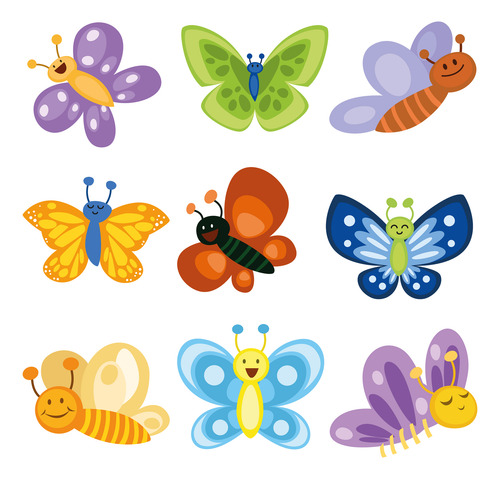 Kit Imprimible Mariposas Vectores Editables