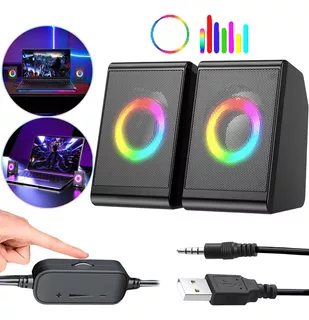 Bocinas Para Pc Computadora Escritorio Altavoz Rgb Subwoofer