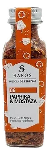 Sazonadores Naturales Saros 06 Paprika Y Mostaza X 50 Gr