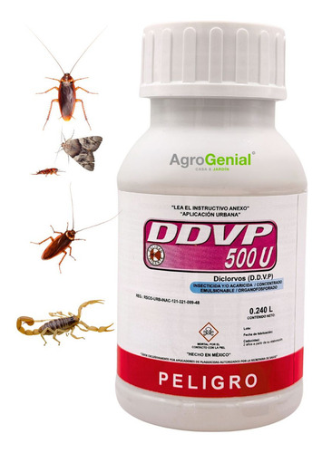Ddvp 500u 240ml Veneno Insecticida Cucaracha Alacrán Polilla