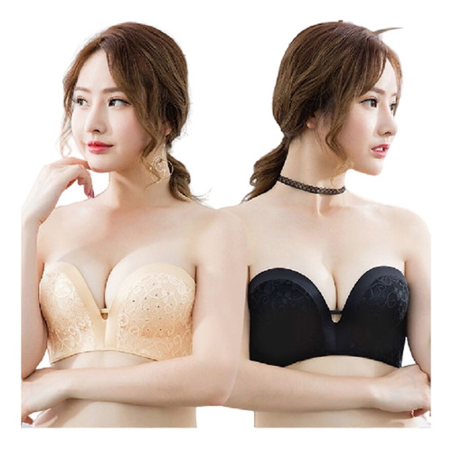 Brasier Push Up Strapless Sin Tirantes Invisible Bra 2piezas